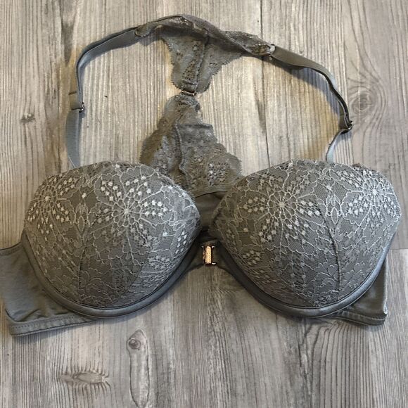 Victoria’s Secret Pink Date Push Up Btw Green With Racer Back Lace Size 36B - Picture 5 of 8